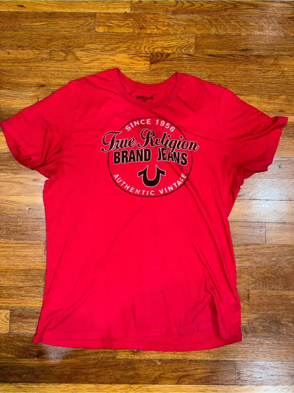 True Religion Red Short Sleeve Logo Tee